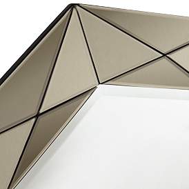 Image4 of Possini Euro Aubrey 33" x 33" Champagne Beveled Wall Mirror more views