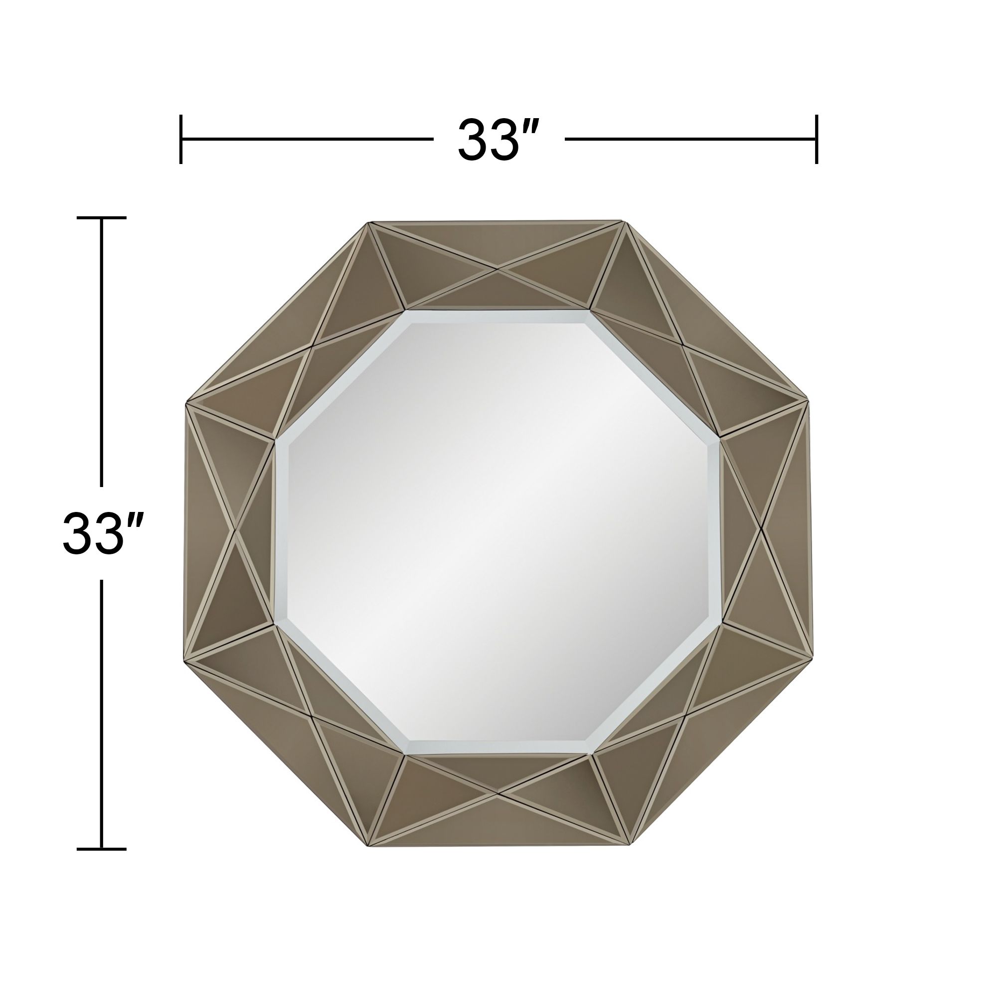 Possini Euro Aubrey 33" x 33" Champagne Beveled Wall Mirror in scene