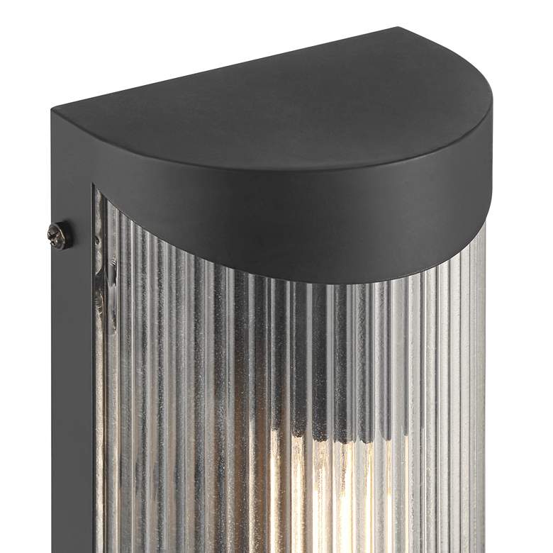 Image 2 Possini Euro August 11" High Textured Black Outdoor Wall Light more views