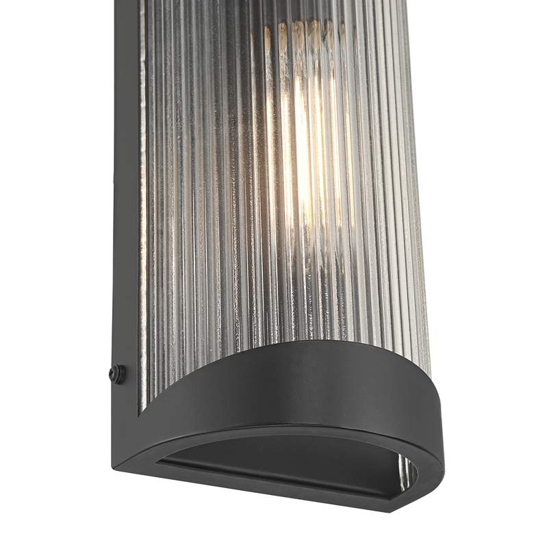 Image 3 Possini Euro August 11" High Textured Black Outdoor Wall Light more views