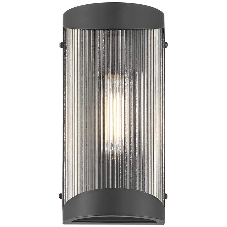 Image 4 Possini Euro August 11" High Textured Black Outdoor Wall Light more views