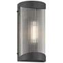 7_Possini Euro August 11" High Textured Black Outdoor Wall Light more views