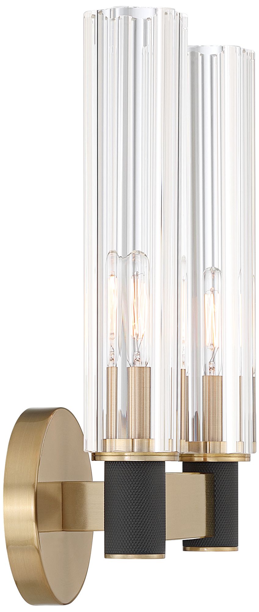 Possini Euro Augustine 13 1/4" High Warm Brass 2-Light Wall Sconce