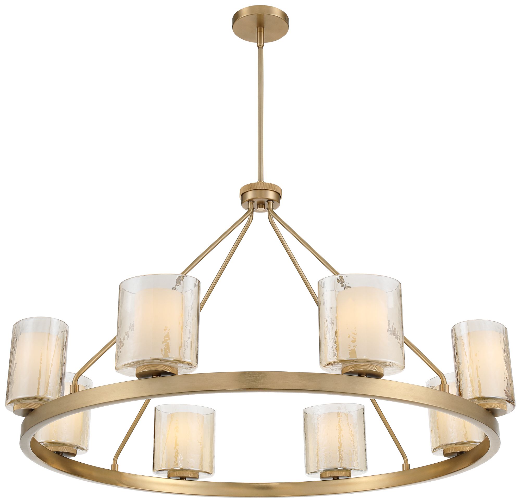 Possini Euro Augustus 38"W Brass Champagne Glass 8-Light Chandelier