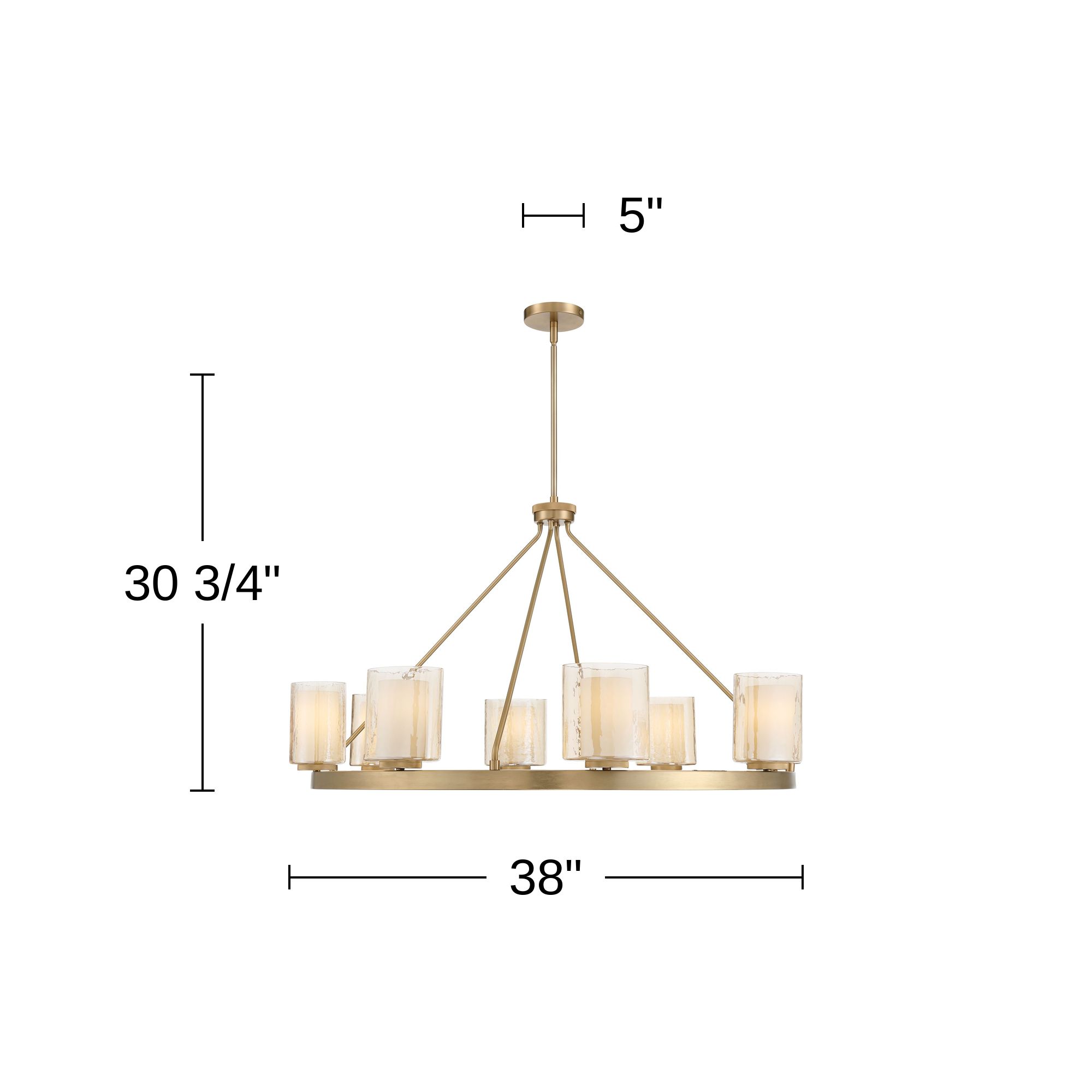 Possini Euro Augustus 38"W Brass Champagne Glass 8-Light Chandelier