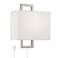 Possini Euro Aundria Rectangular Brushed Nickel Modern Plug-In Wall Lamp