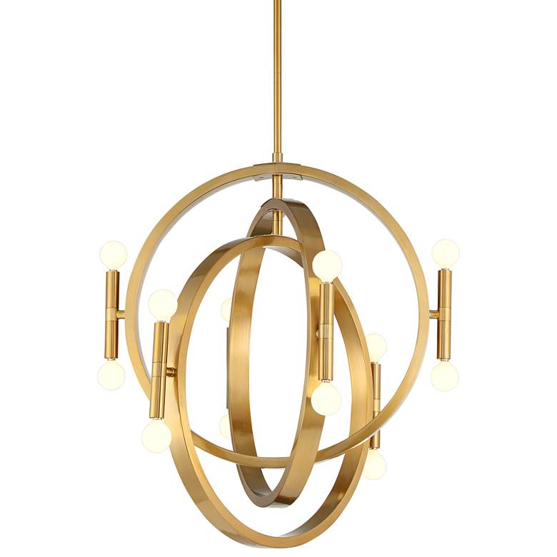 Image 2 Possini Euro Aura 25 1/4 inch Warm Gold 12-Light Modern Orb Chandelier