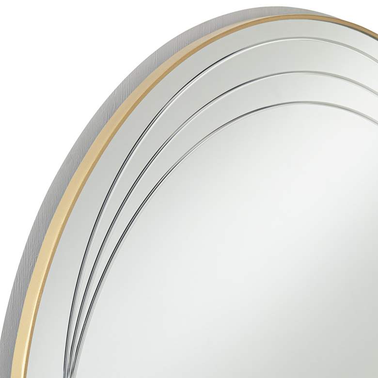 Image 3 Possini Euro Aurelia 32 inch Modern Iron Gold Round Wall Mirror more views