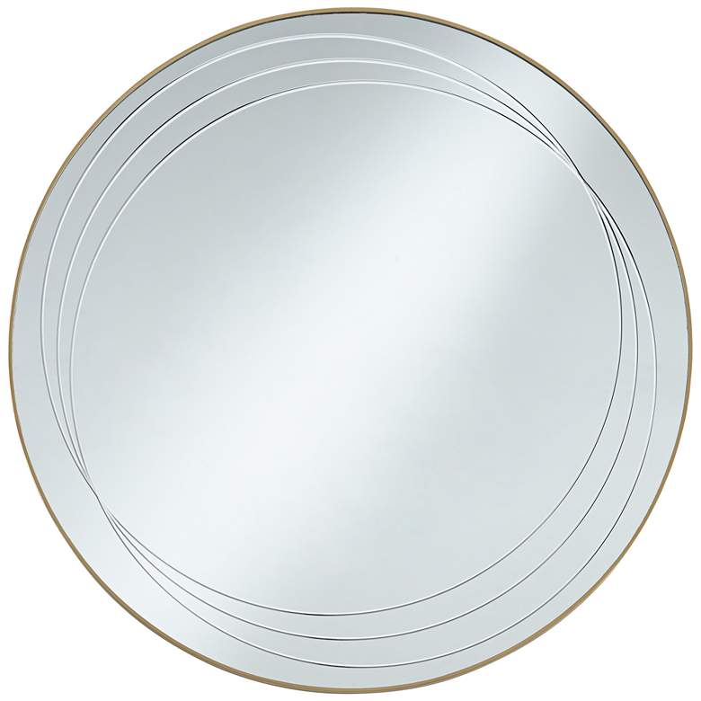 Image 5 Possini Euro Aurelia 32 inch Modern Iron Gold Round Wall Mirror more views