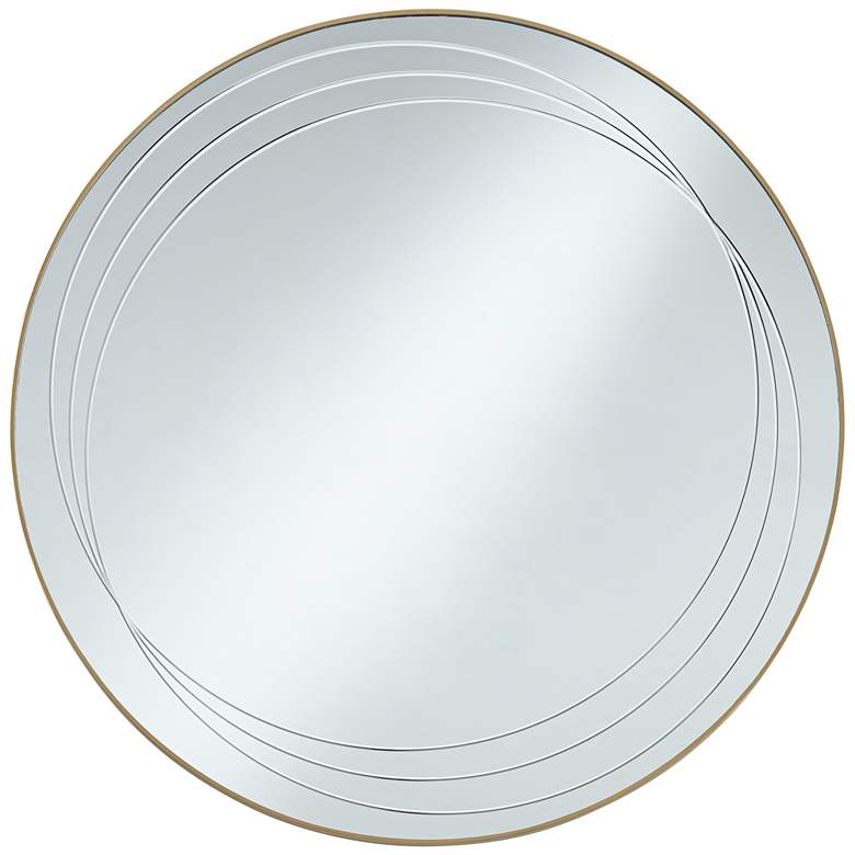 Image 5 Possini Euro Aurelia 32" Modern Iron Gold Round Wall Mirror more views