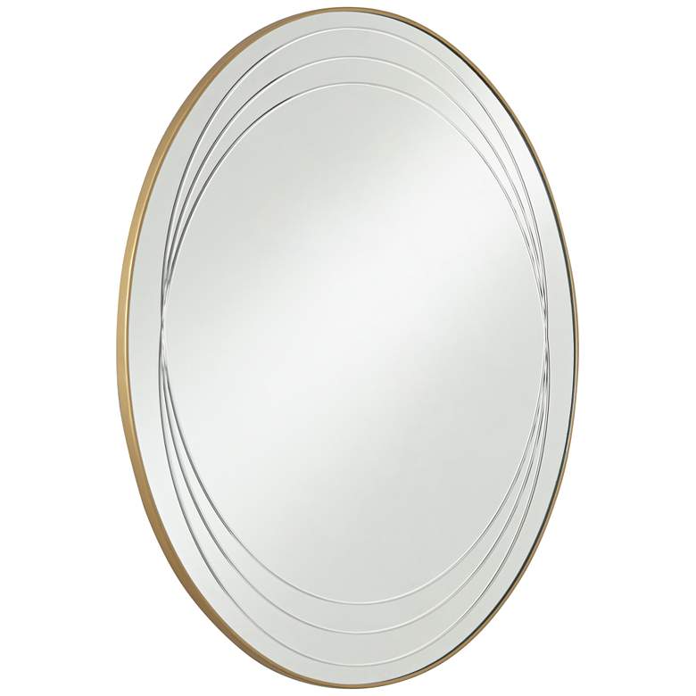 Image 6 Possini Euro Aurelia 32 inch Modern Iron Gold Round Wall Mirror more views