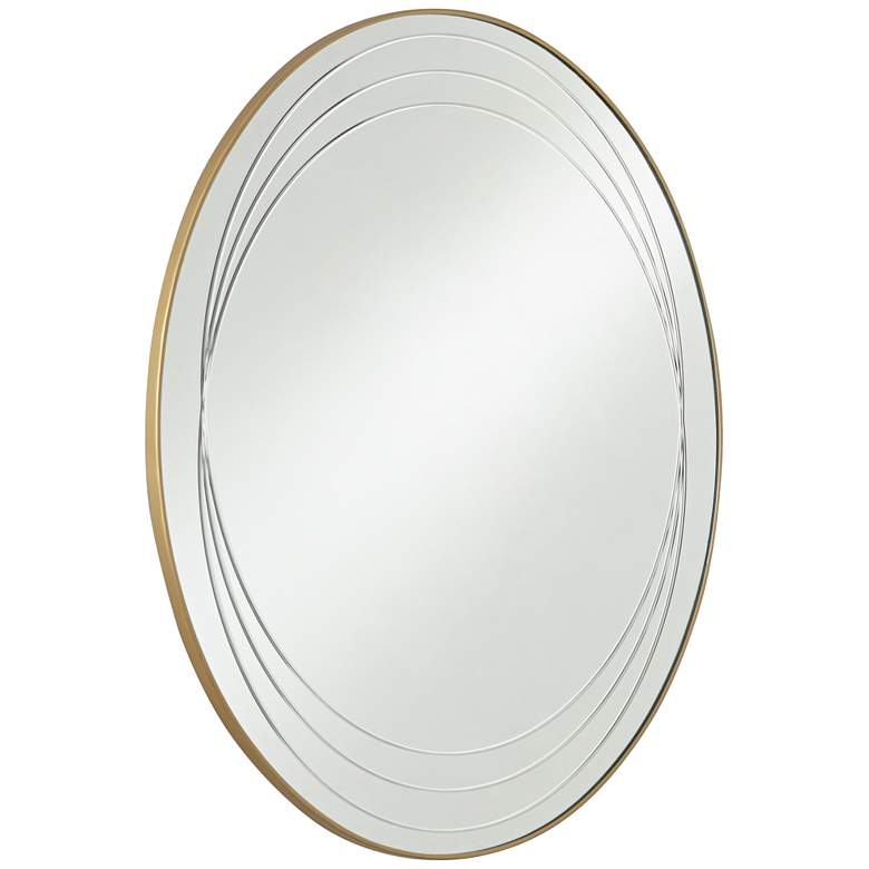 Image 6 Possini Euro Aurelia 32" Modern Iron Gold Round Wall Mirror more views
