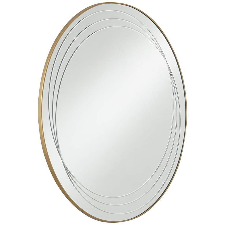 Image 7 Possini Euro Aurelia 32 inch Modern Iron Gold Round Wall Mirror more views