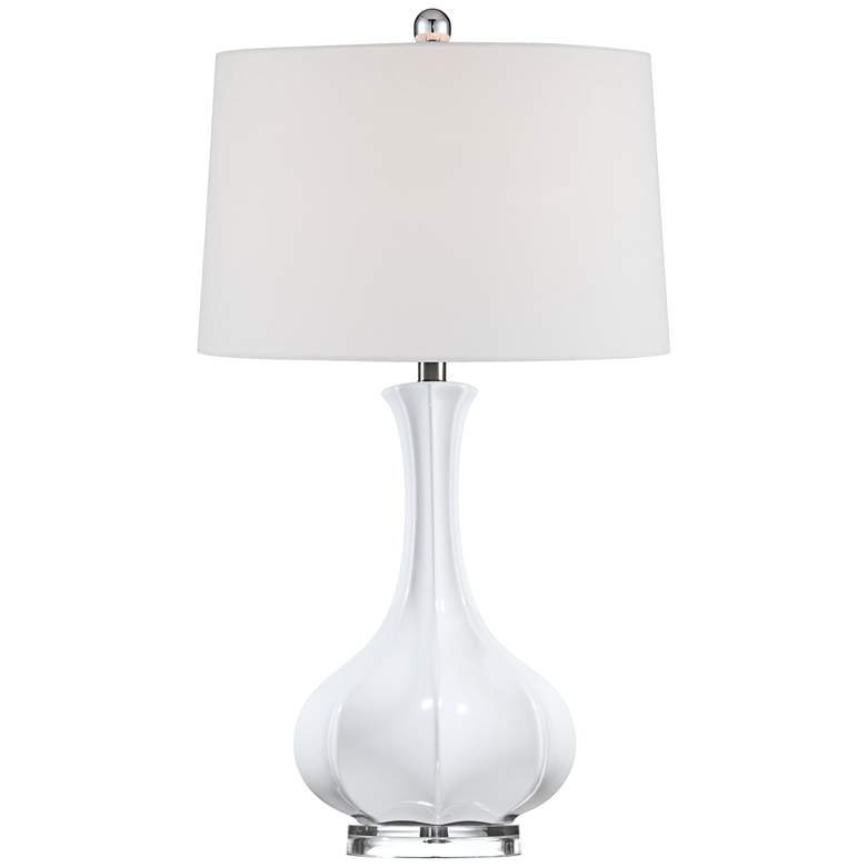 Image 3 Possini Euro Aurion 27 3/4 inch Fluted Gourd Ceramic Table Lamp