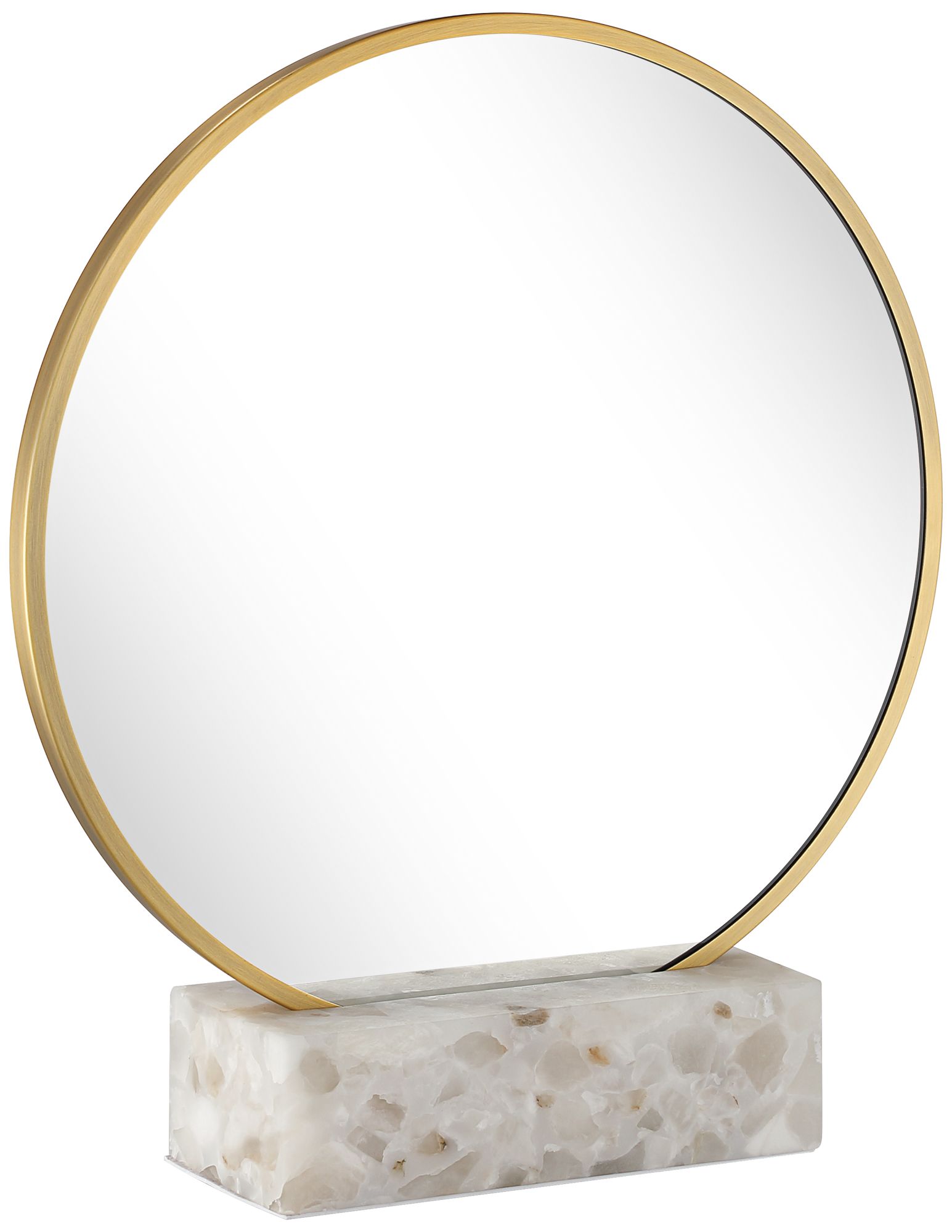 Image 5 Possini Euro Aurora 19 3/4"H Gold Tabletop Mirror with Marble Pedestal more views