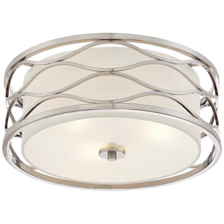 Image 2 Possini Euro Austen 16" Wide Brushed Nickel Modern Ceiling Light