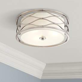 Image1 of Possini Euro Austen 16" Wide Brushed Nickel Modern Ceiling Light