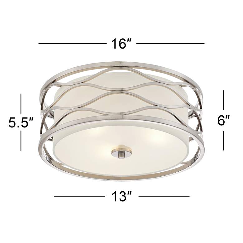 Image 6 Possini Euro Austen 16" Wide Brushed Nickel Modern Ceiling Light more views