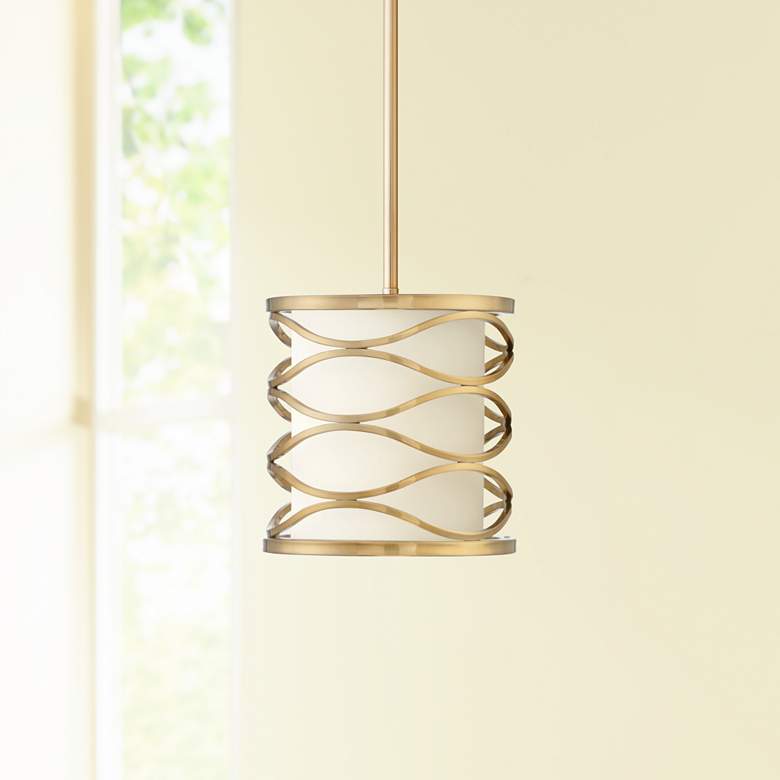 Image 1 Possini Euro Austen 8" Wide Looped Gold Mini Pendant Light