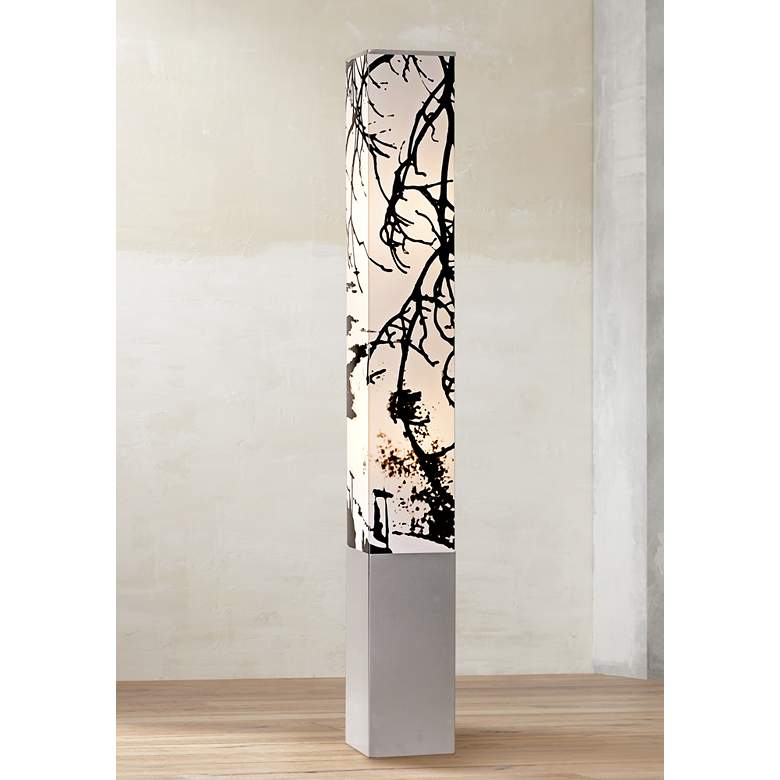 Image 1 Possini Euro Autumn Branch 51 1/2 inch High Square Tower Modern Floor Lamp