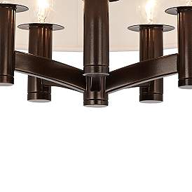 Image2 of Possini Euro Ava 14" Wide Red Faux Silk 5-Light Bronze Ceiling Light more views