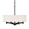 Possini Euro Ava 20" Cream Shade 6-Light Bronze Pendant Chandelier