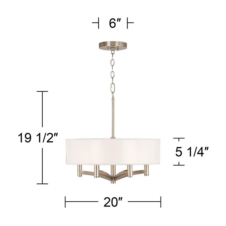 Image 4 Possini Euro Ava 20 inch Eggplant Purple 6-Light Nickel Pendant Chandelier more views