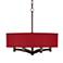 Possini Euro Ava 20" Red Faux Silk 6-Light Bronze Pendant Chandelier