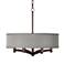 Possini Euro Ava 20" Wide Gray Faux Silk 6-Light Bronze Pendant