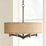 Thumbnail1 of Possini Euro Ava 20" Wide Woven Burlap 6-Light Bronze Pendant