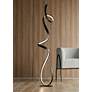 1_Possini Euro Avante 56 1/2" Modern Ribbon LED Floor Lamp Black