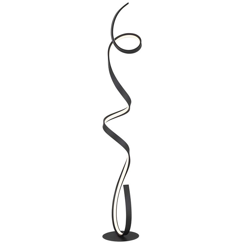 Image 7 Possini Euro Avante 56 1/2" Modern Ribbon LED Floor Lamp Black more views