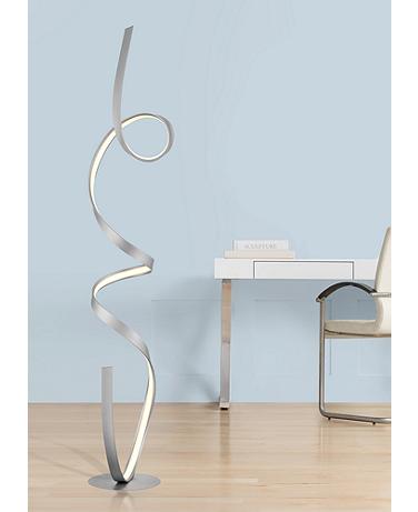 Possini Euro Avante 56 1/2" Modern Ribbon LED Floor Lamp Silver