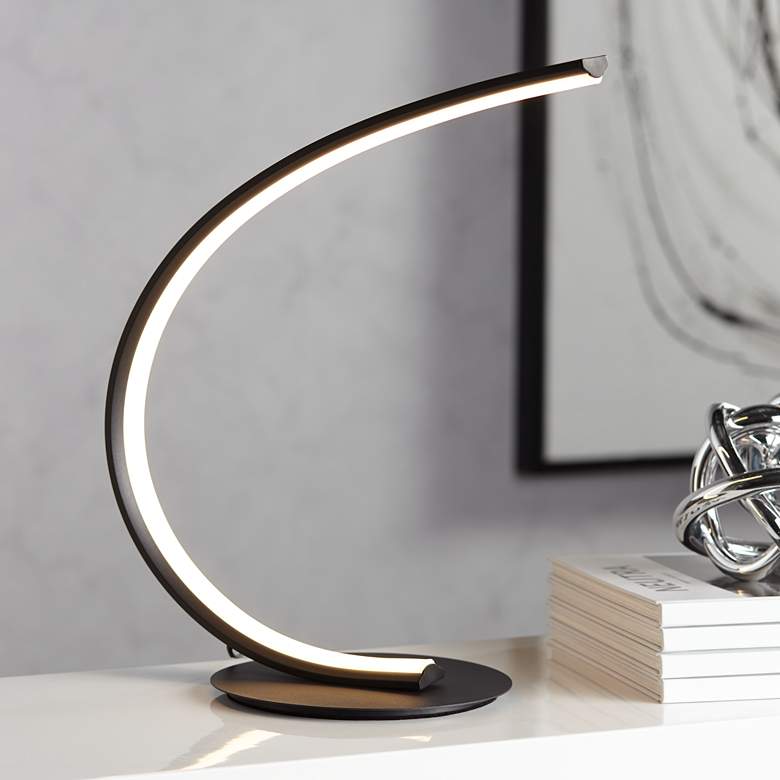Image 2 Possini Euro Avante Curved Arc 15.25" High LED Accent Table Lamp