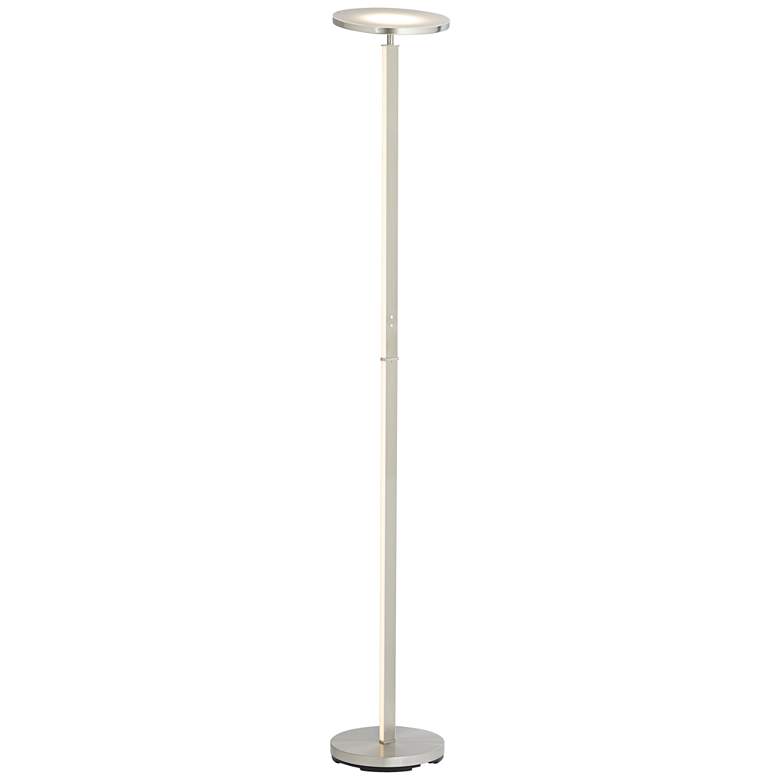 Image 2 Possini Euro Aventura Adjustable Satin Nickel LED Torch Floor Lamp