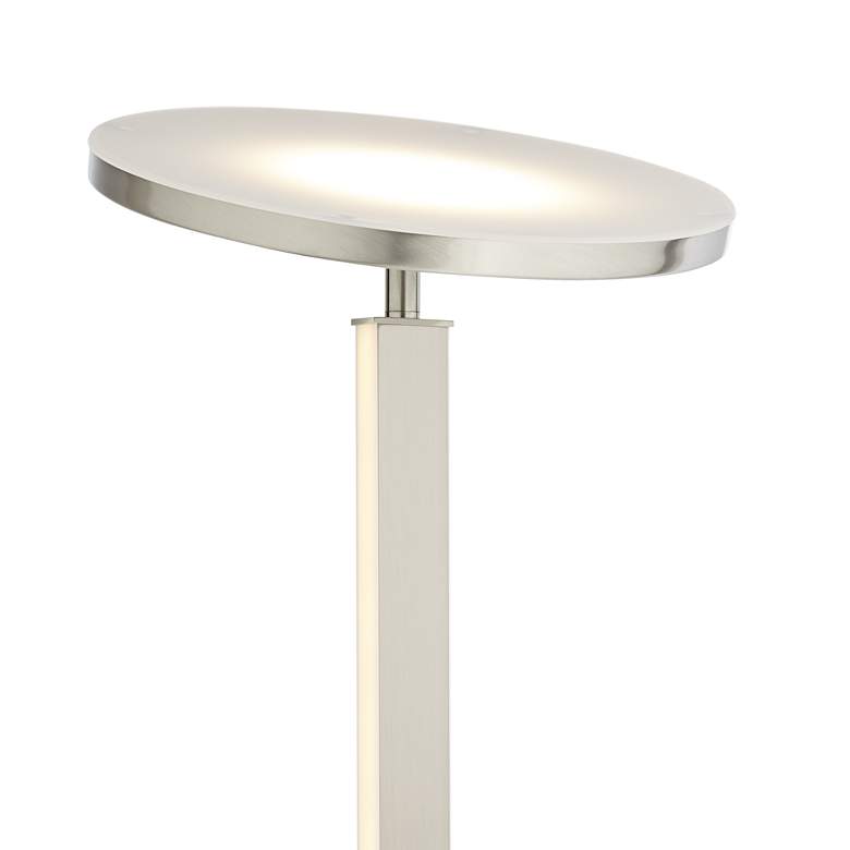 Image 3 Possini Euro Aventura Adjustable Satin Nickel LED Torch Floor Lamp more views