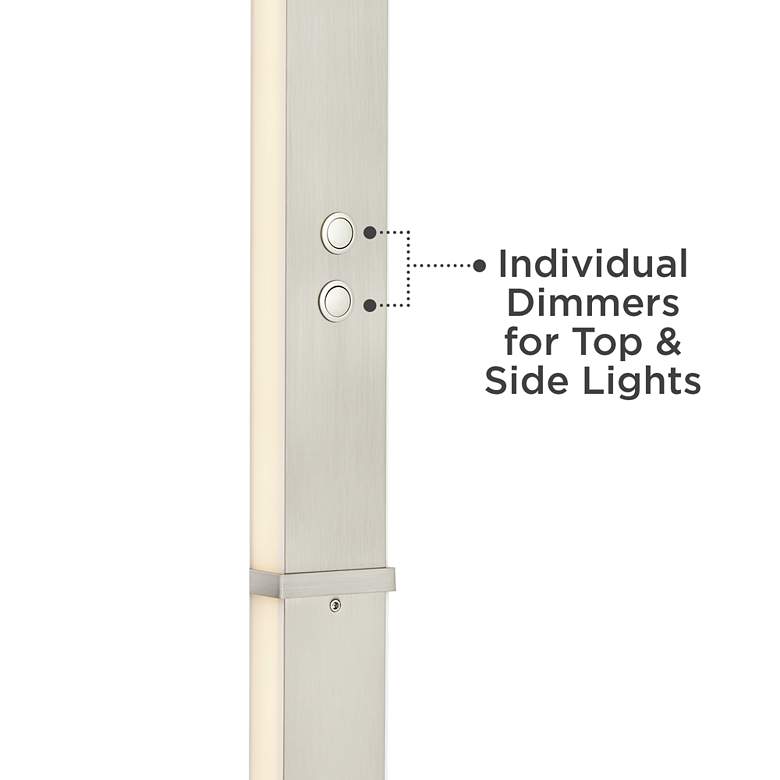 Image 4 Possini Euro Aventura Adjustable Satin Nickel LED Torch Floor Lamp more views