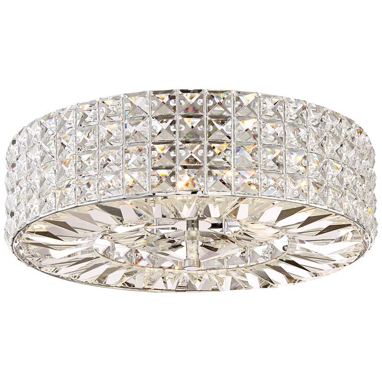 Image 2 Possini Euro Avera 15 1/2" Wide Chrome Crystal Ceiling Light
