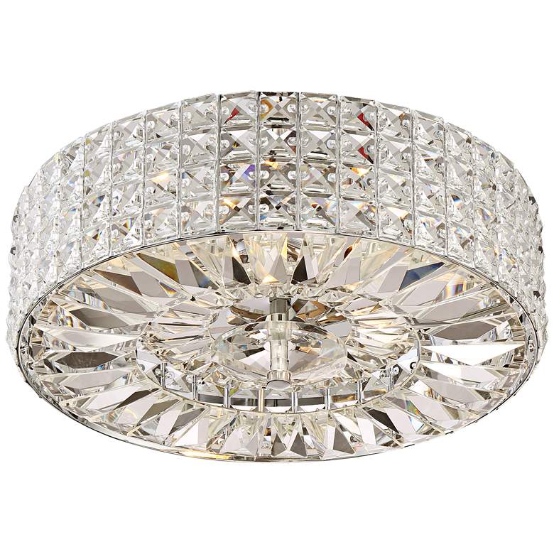 Image 4 Possini Euro Avera 15 1/2 inch Wide Chrome Crystal Ceiling Light more views