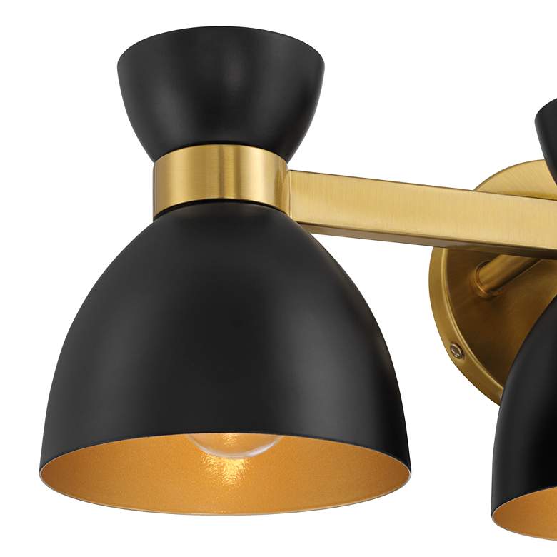 Image 3 Possini Euro Axford 20" Wide Black and Gold 3-Light Bath Light more views