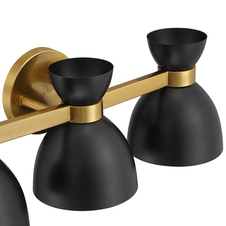 Image 4 Possini Euro Axford 20" Wide Black and Gold 3-Light Bath Light more views