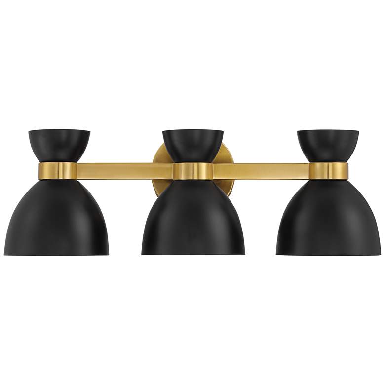 Image 5 Possini Euro Axford 20" Wide Black and Gold 3-Light Bath Light more views