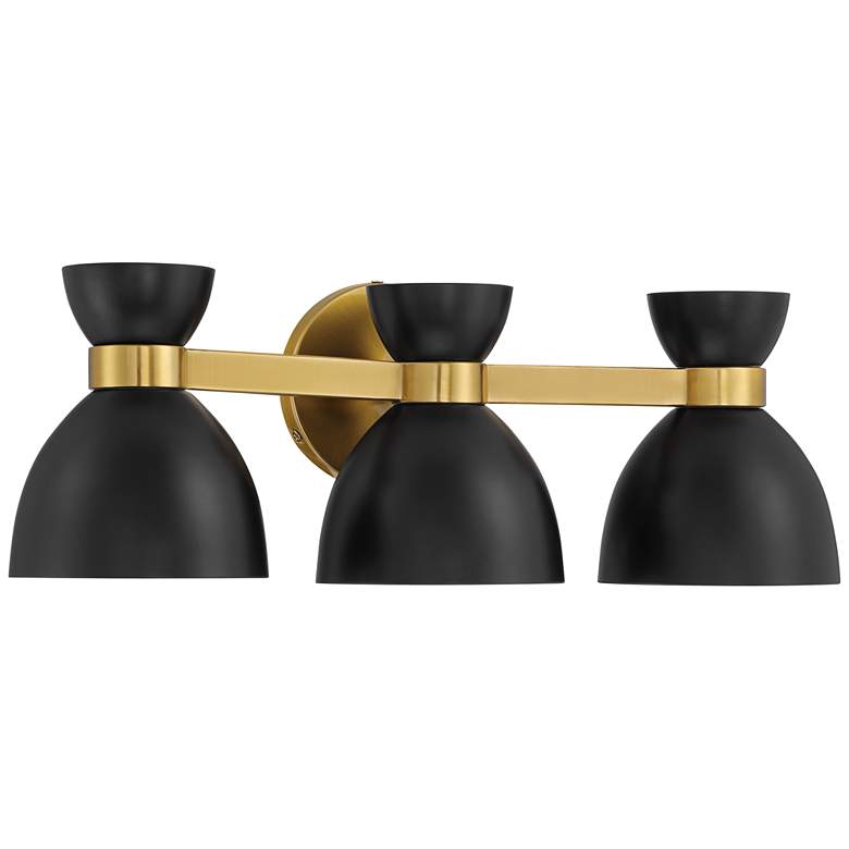 Image 6 Possini Euro Axford 20" Wide Black and Gold 3-Light Bath Light more views