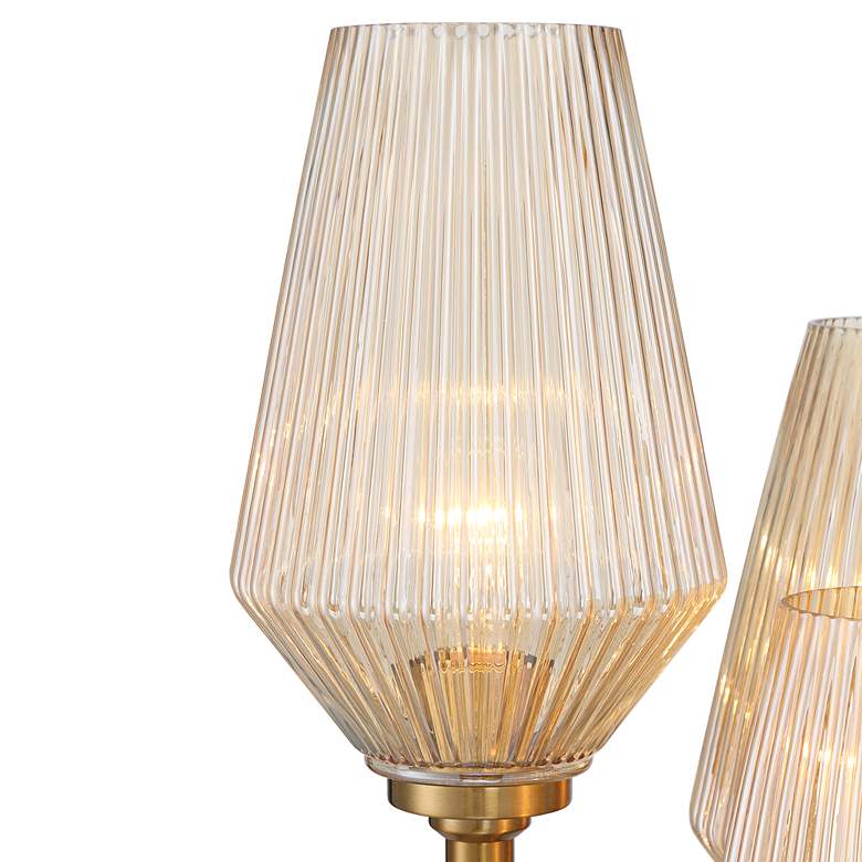 Image 4 Possini Euro Axiom 39" Brass and Glass 3-Light Modern Console Lamp more views