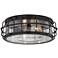 Possini Euro Aya 13 1/4" Wide Bronze Caged Metal Ceiling Light