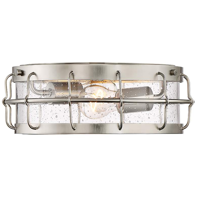 Image 5 Possini Euro Aya 13 1/4 inch Wide Satin Nickel Caged Metal Ceiling Light more views