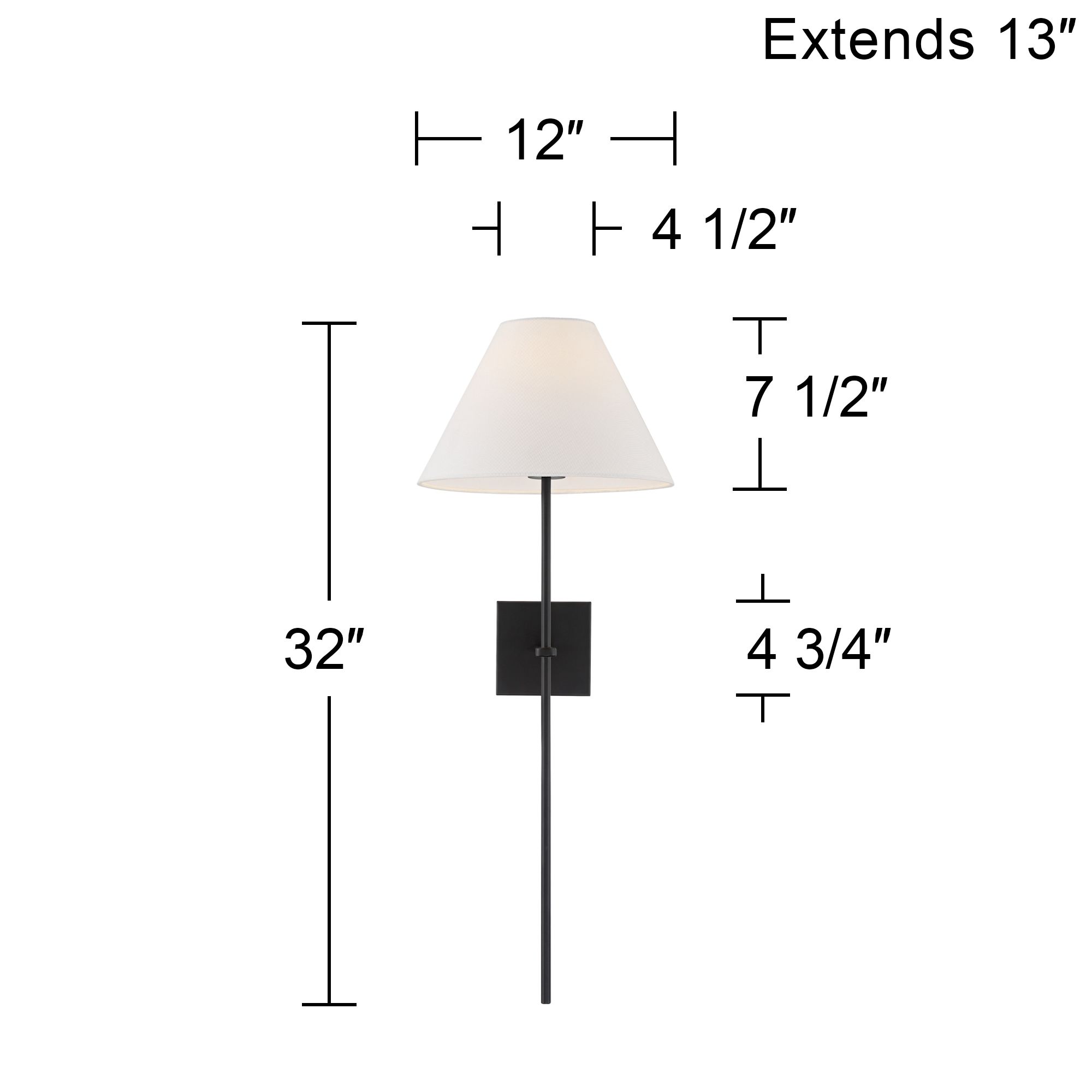 Possini Euro Ayla 32" High Black and White Linen Wall Sconce