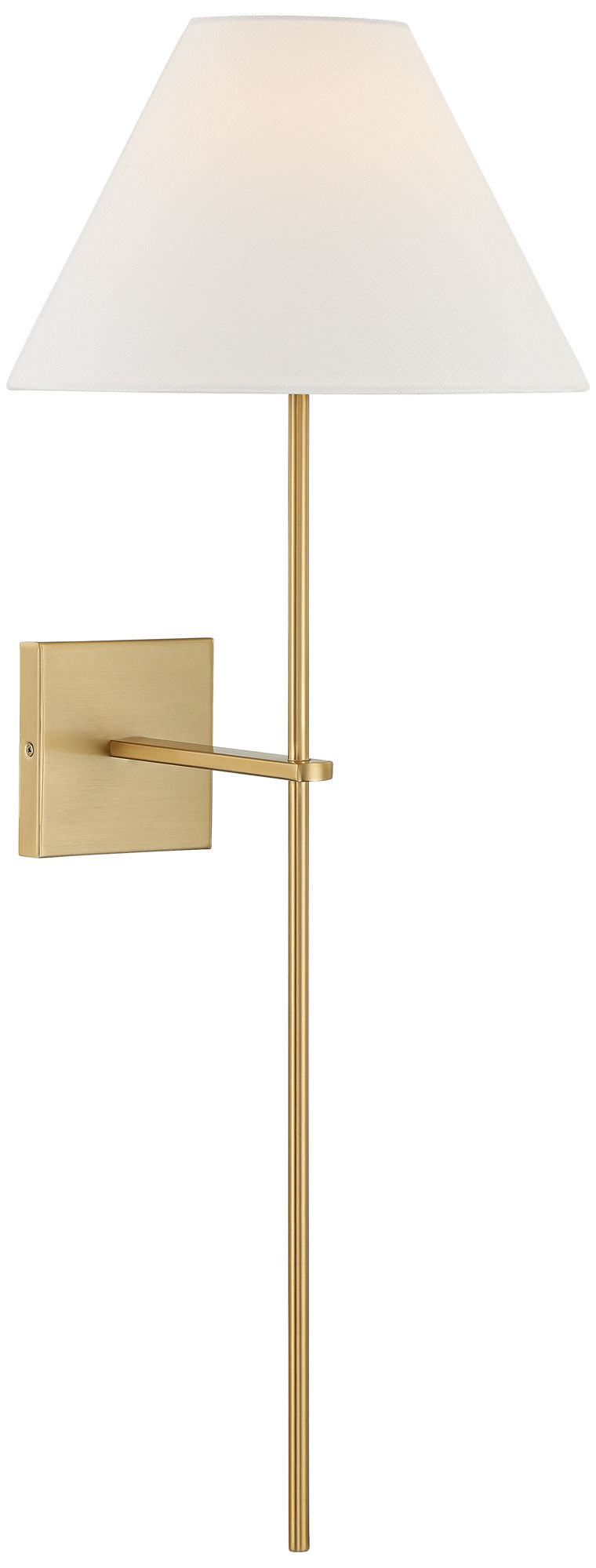 Image 2 Possini Euro Ayla 32" High Brass and White Linen Wall Sconce