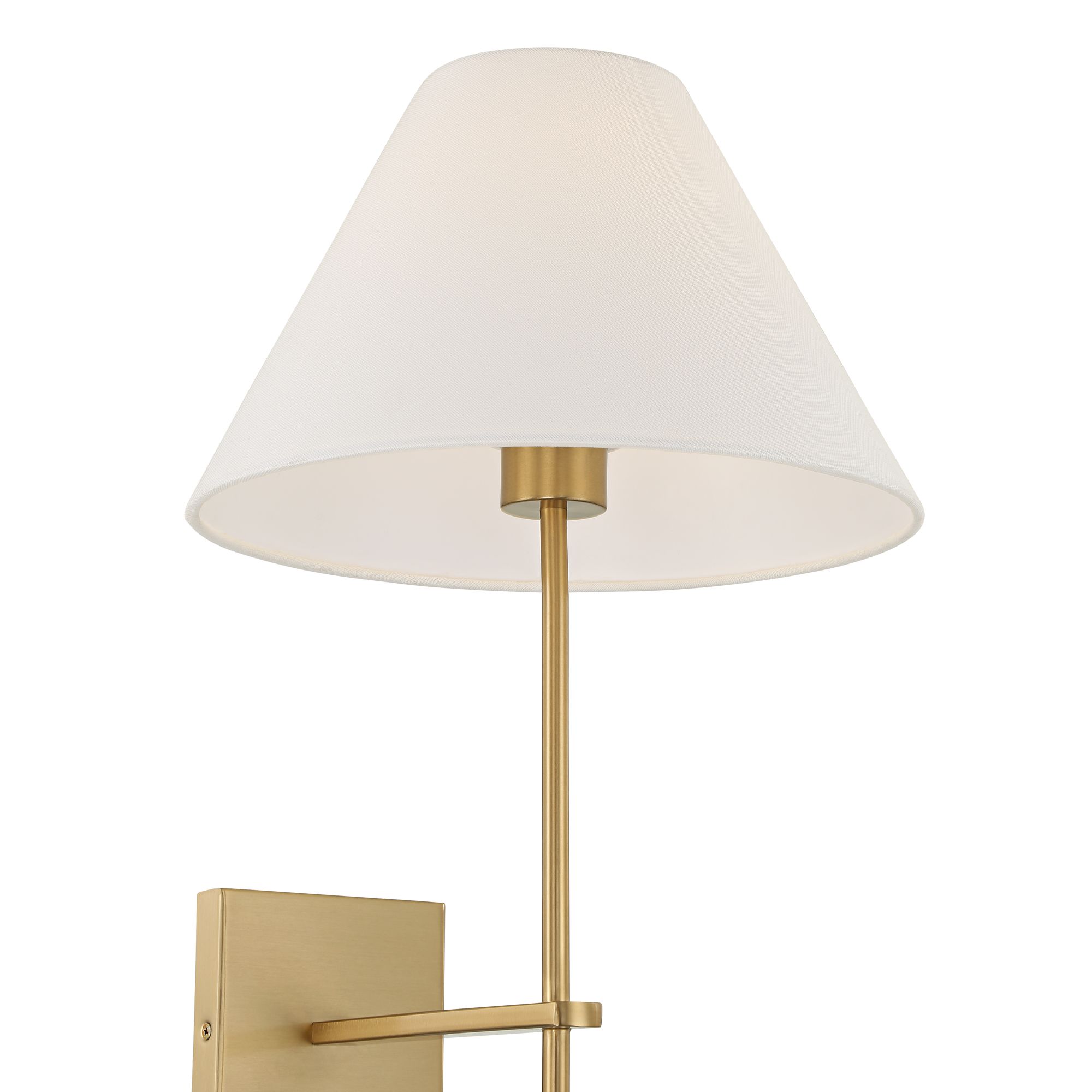 Image 4 Possini Euro Ayla 32" High Brass and White Linen Wall Sconce more views