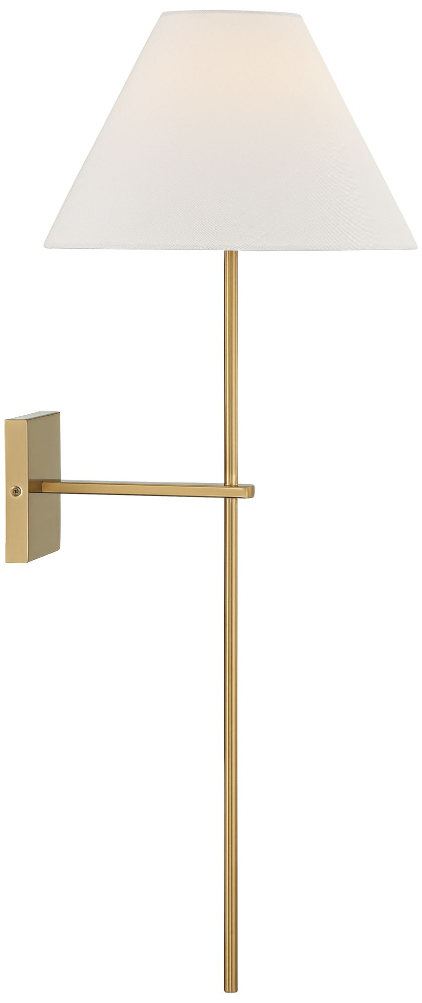 Possini Euro Ayla 32" High Brass and White Linen Wall Sconce